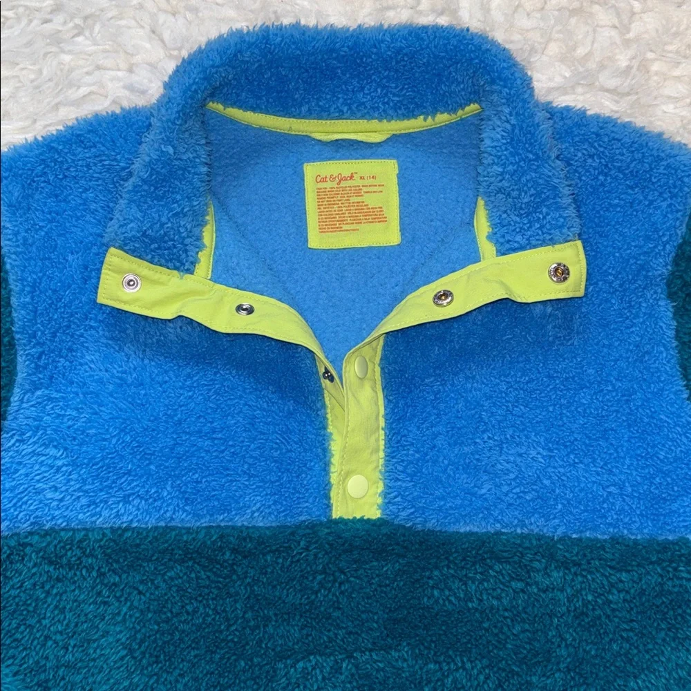 Cat & Jack Color-block Fleece Pullover Sweatshirt, Size XL